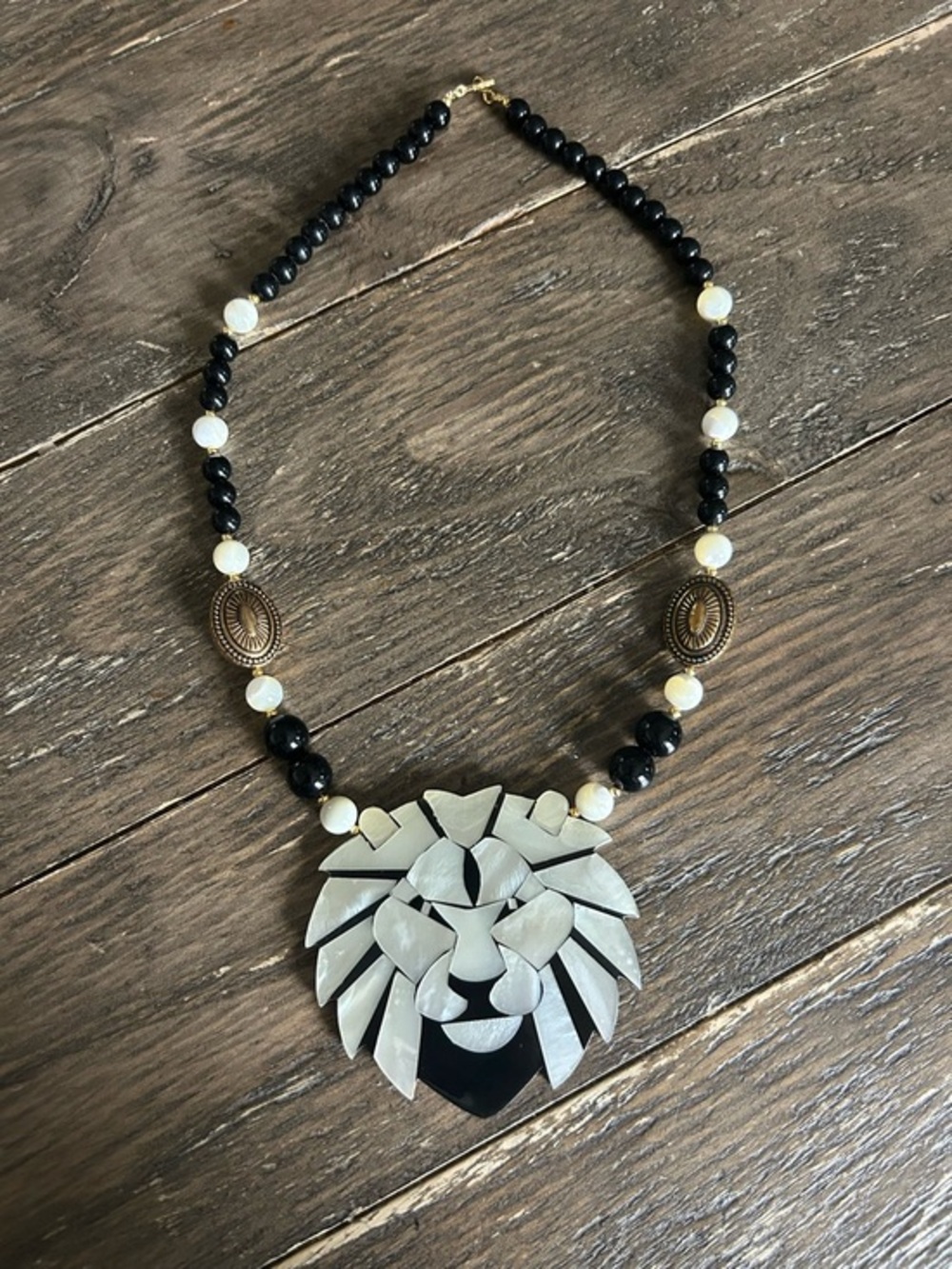 Vintage Lee Sands 1970’s Statement Piece Leo the Lion Mother of Pearl EUC